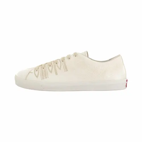 PRADA Cow Leather, Leather Low top Skateboard Shoes Men's Chalk White