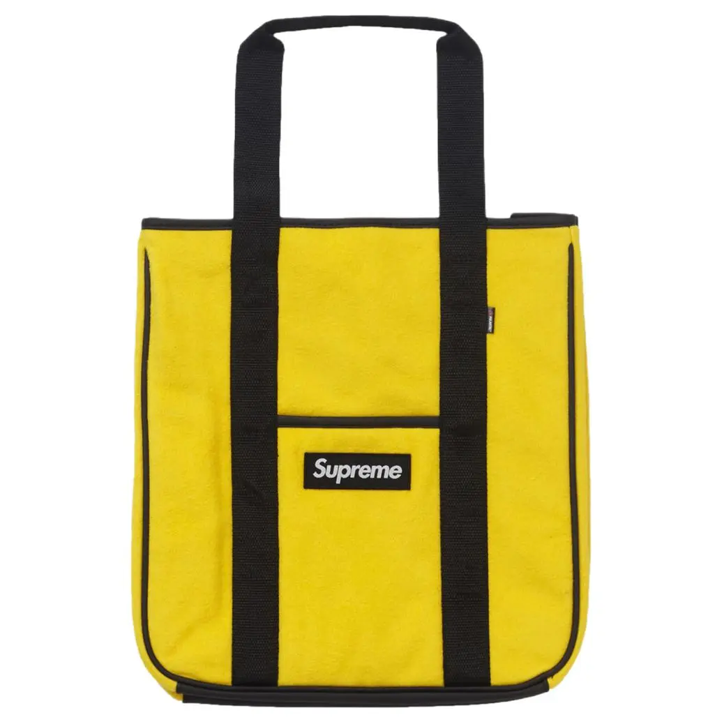 Supreme FW18 Polyester Tote One Shoulder Handbag Unisex Yellow