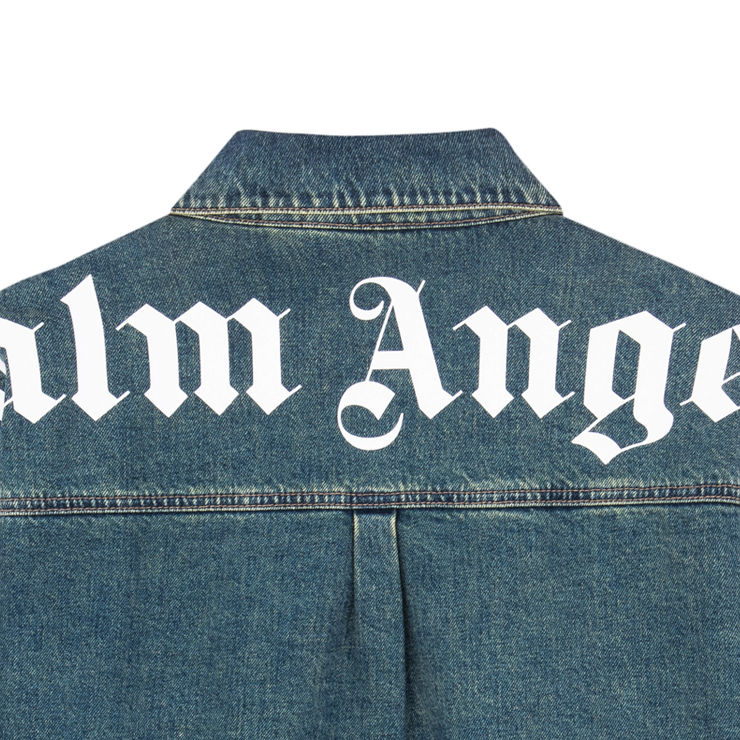 Рубашка PALM ANGELS SS26 logo (голубая) — фото 4