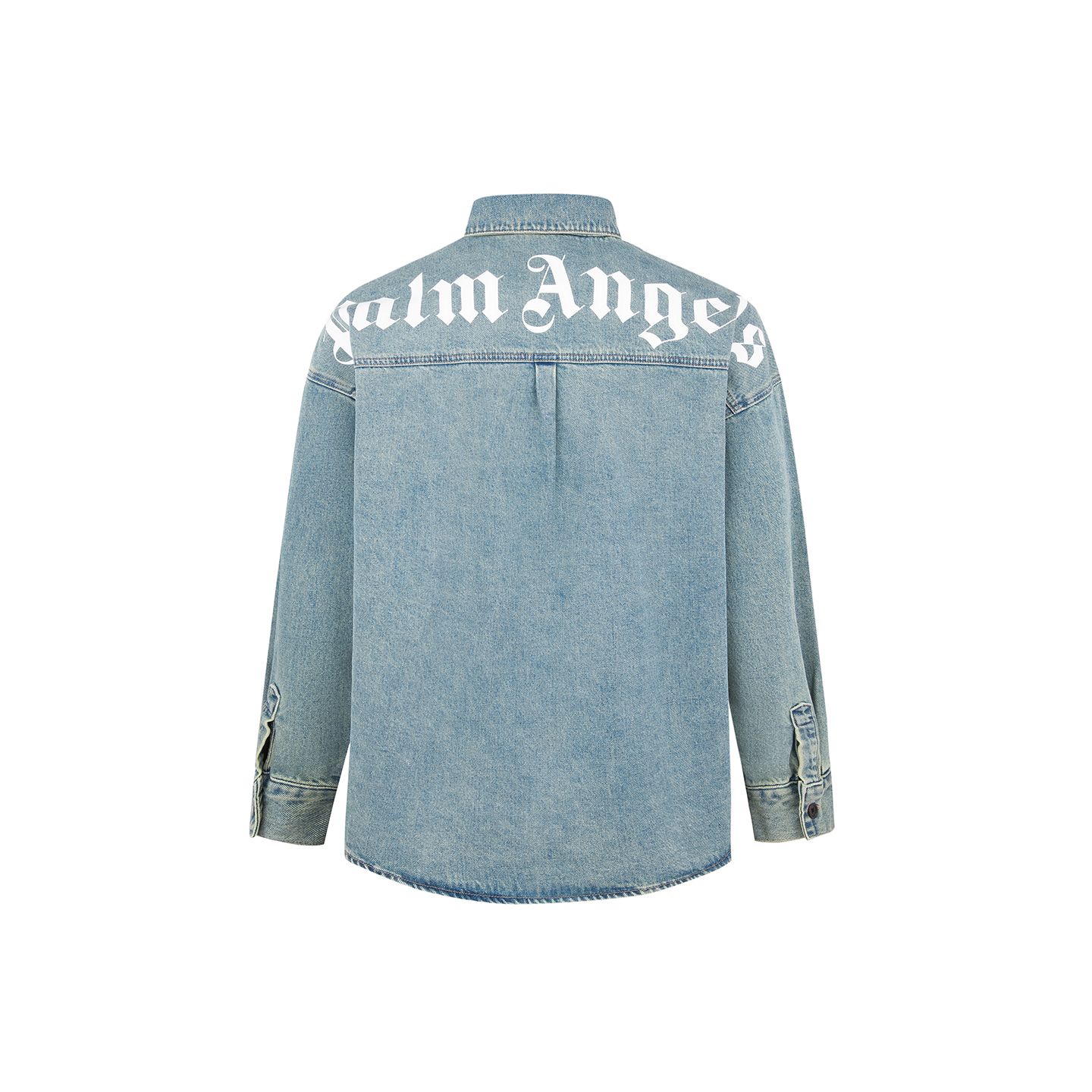 Рубашка PALM ANGELS SS26 logo (голубая) — фото 7
