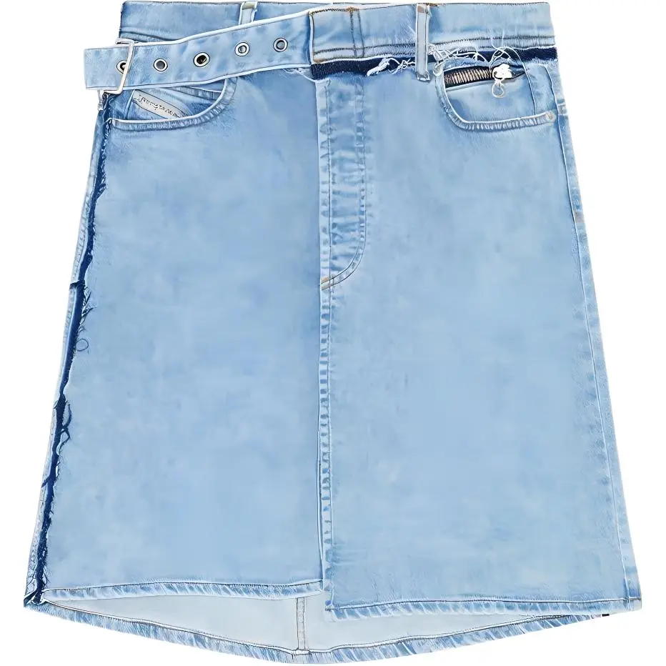 DIESEL De-Pendence-Mid Asymmetric Denim Skirt