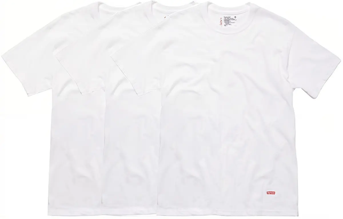 Supreme Hanes Tagless Tees 3 Pack White