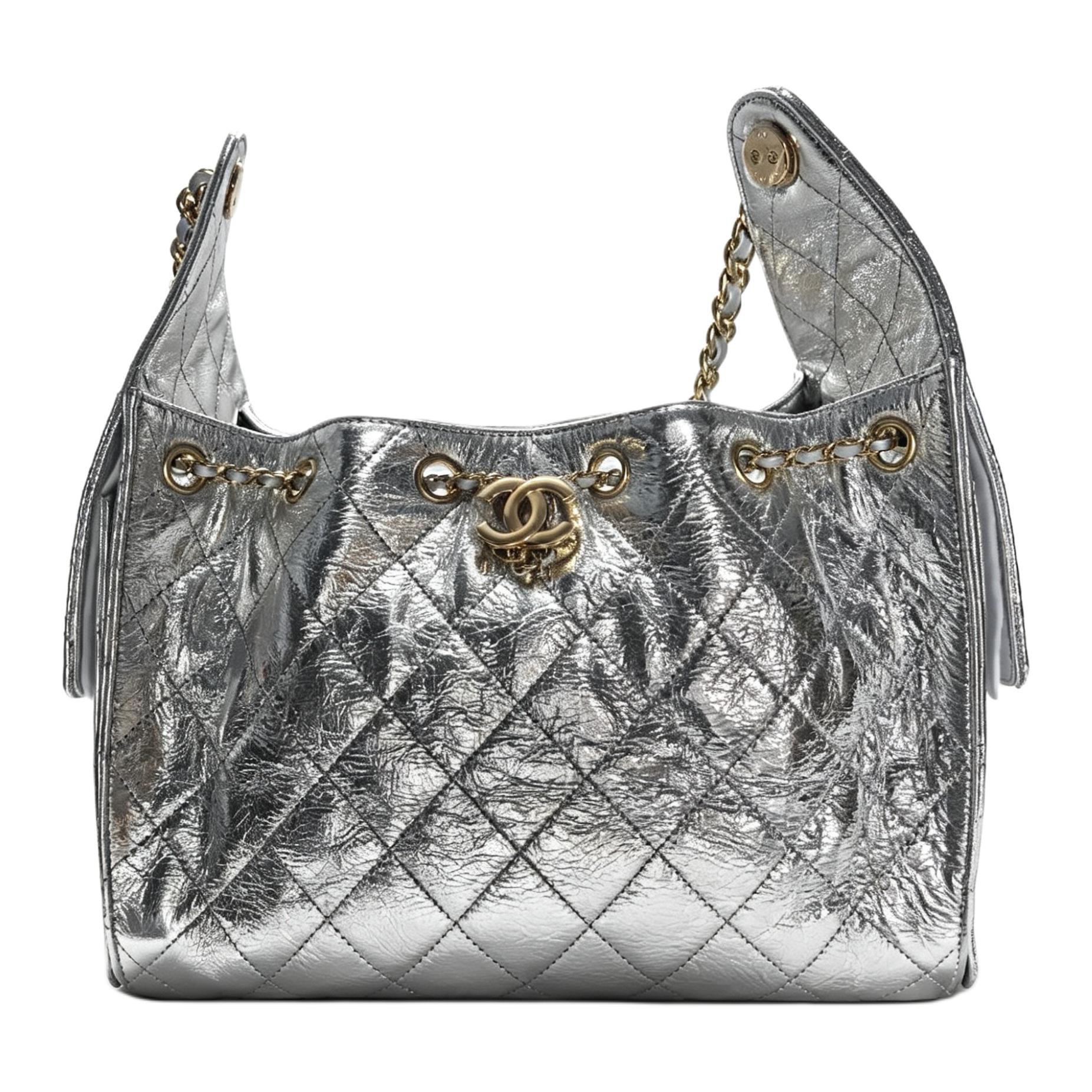 Женская сумка Chanel CHANEL 25Bag 26A C Logo (серебряный)