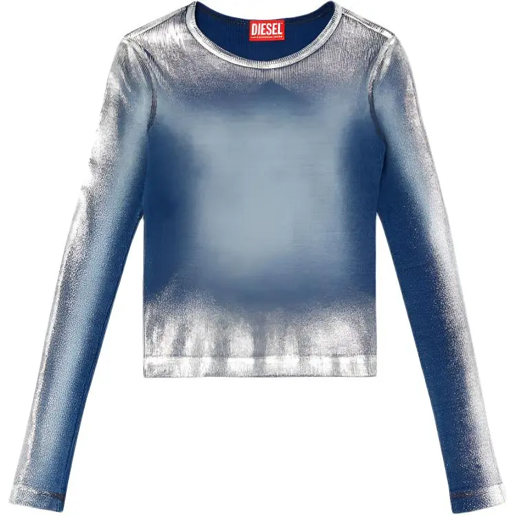 DIESEL Regular Sleeve T Shirt Women's Blue