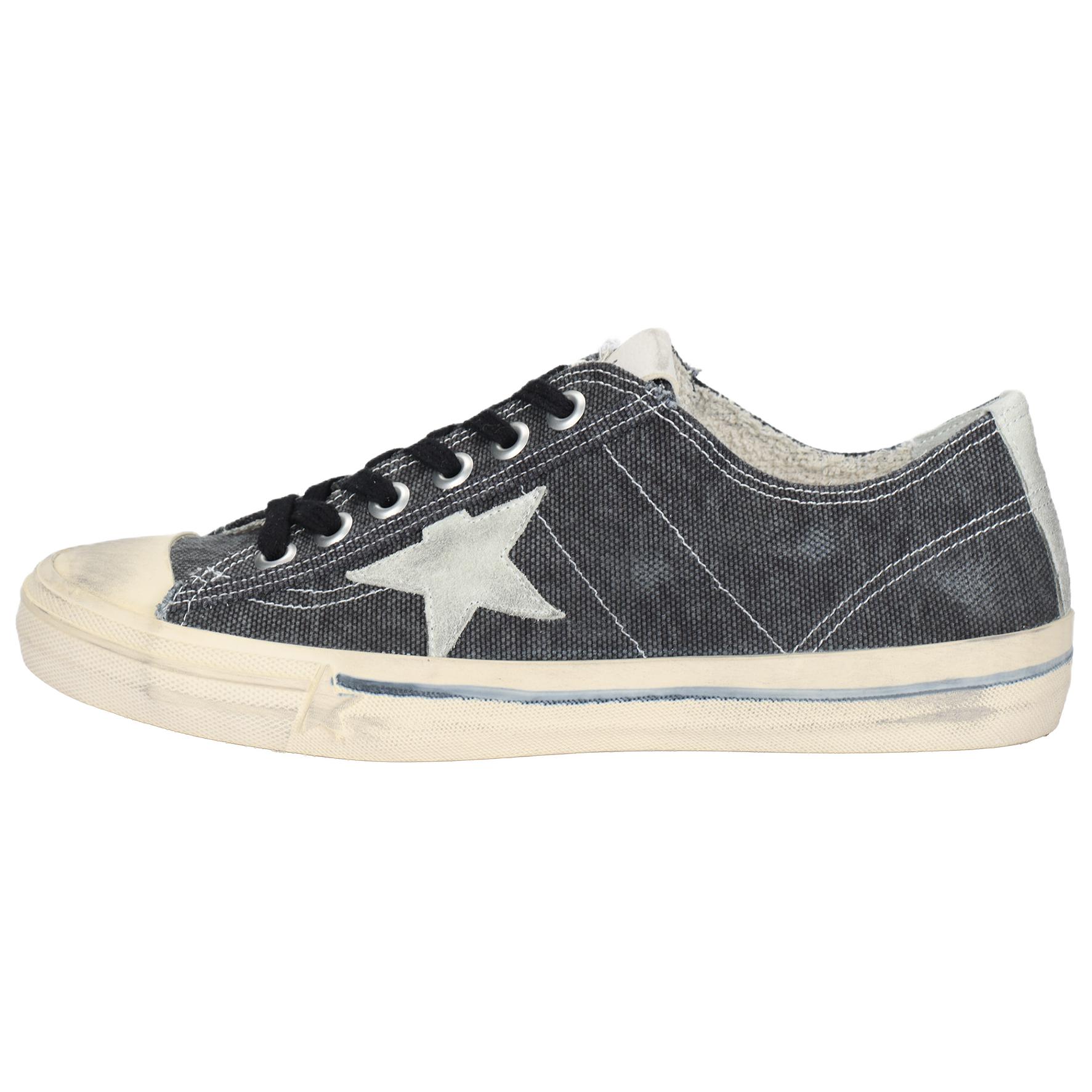 Golden Goose V Star Low top Skateboard Shoes Women's Black Distressed