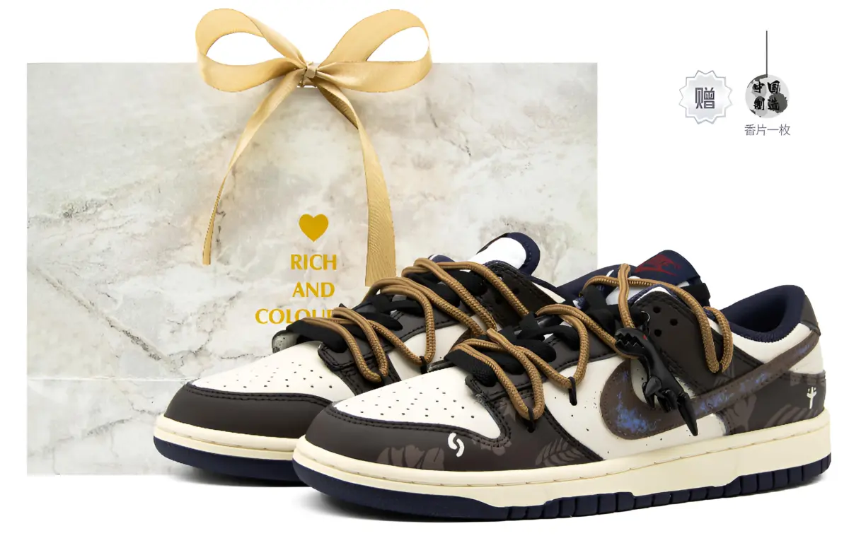 Nike Dunk Low top Skateboard Shoes Unisex Brown Blue White