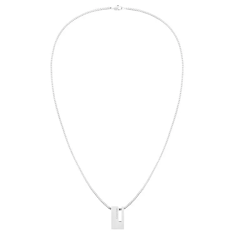 CALVIN KLEIN Wind Style Collection Titanium Steel Niche, Trendy, Luxury, Versatile Necklace Men's Silver