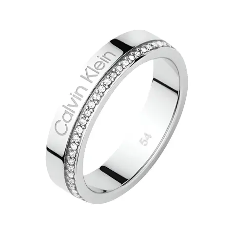 CALVIN KLEIN 316L Stainless Steel & Artificial Crystal Individual, Trendy, Premium Aesthetic, Fashion, Ring Unisex
