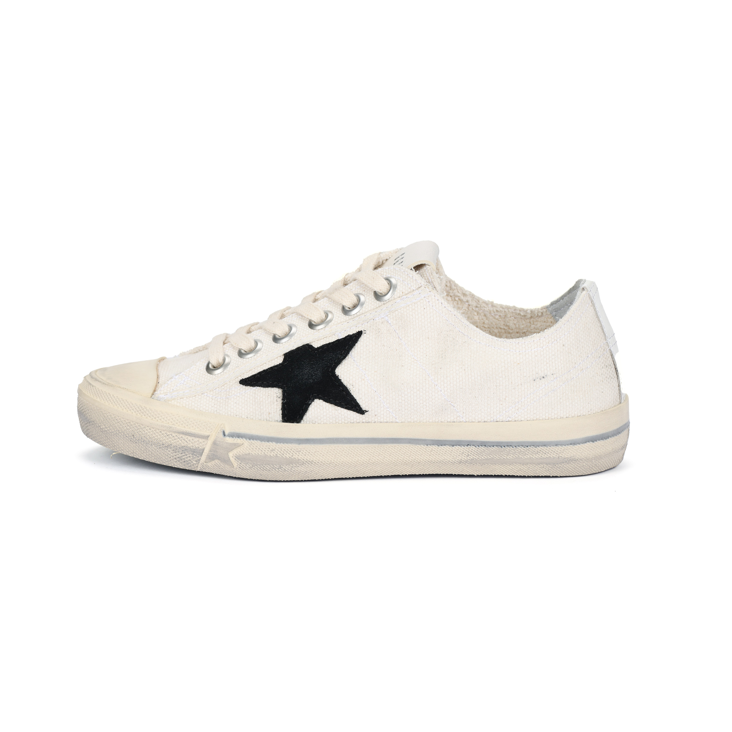 Golden Goose V Star Low top Stylish Skateboarding Shoes Women's Ecru Distressed