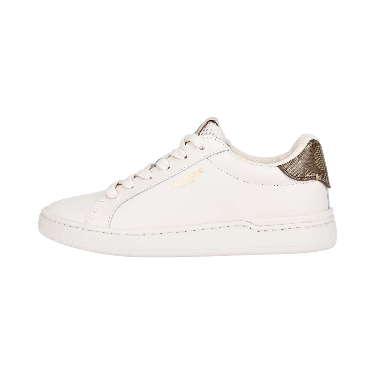 COACH Clip Leather Casual Low top Stylish Skateboarding Shoes Women's White