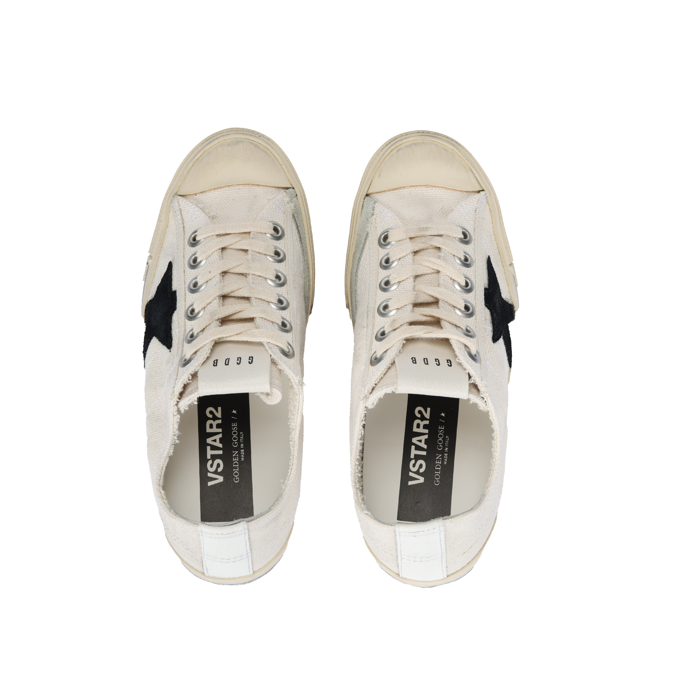 Golden Goose V Star Low top Stylish Skateboarding Shoes Women's Ecru Distressed