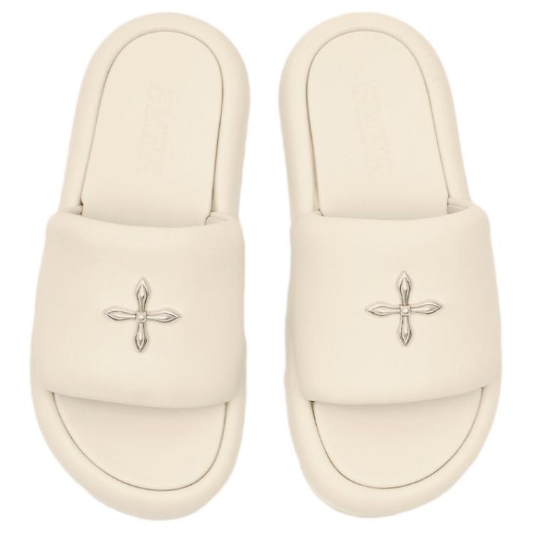 SMFK Compass Slide Slippers Women's Milk White