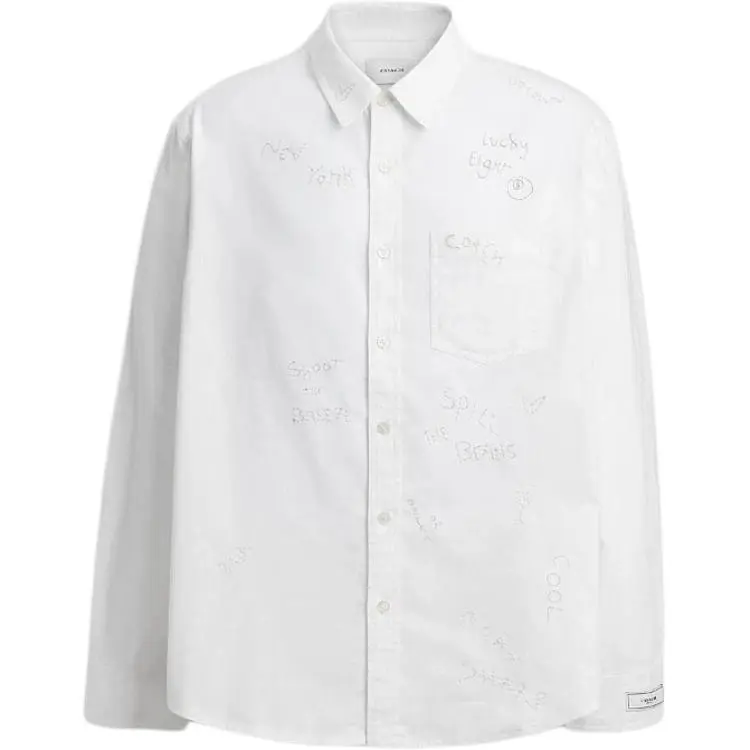 COACH Shirts Men's White Lapel Moderate