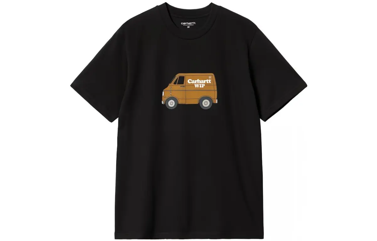 Carhartt WIP T-Shirts Men's Black Crew Neck Moderate