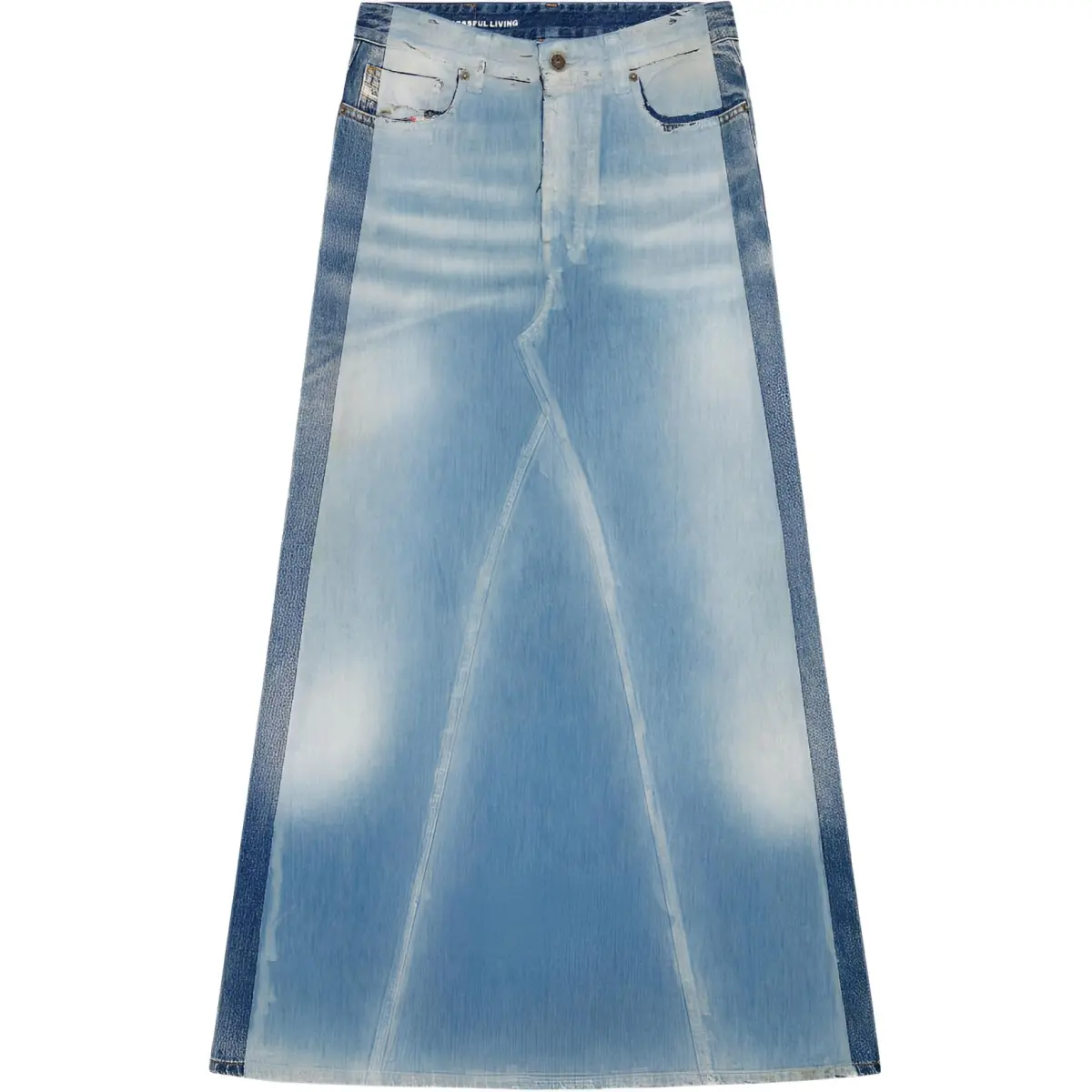 DIESEL FW24 Denim Long Skirt Women's Blue