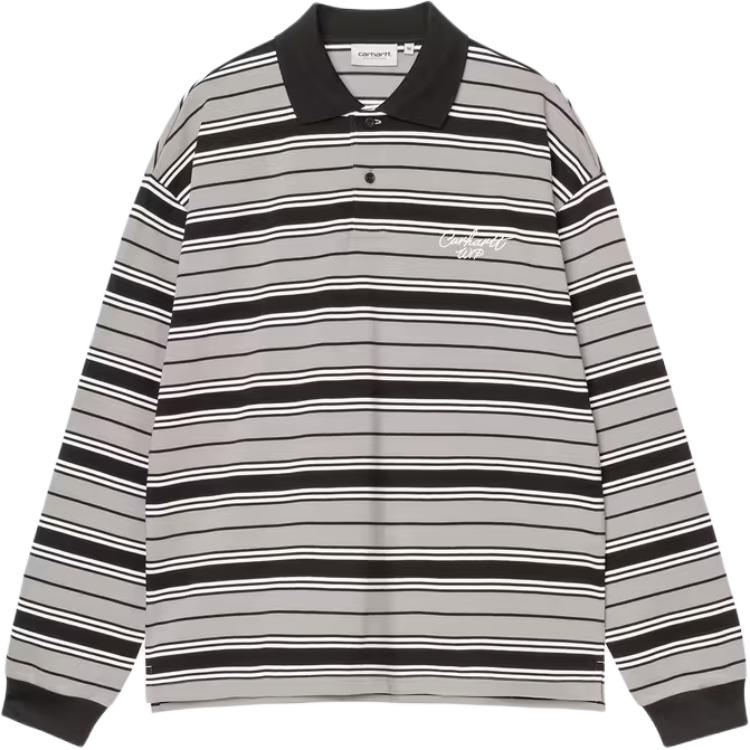 Carhartt WIP Rugby Jerseys Unisex Contour Gray Lapel Moderate