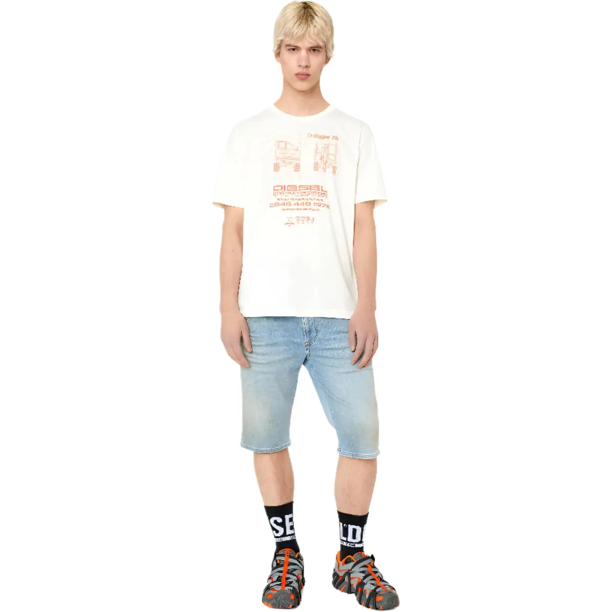 DIESEL T-Shirts Men's White Crew Neck Moderate