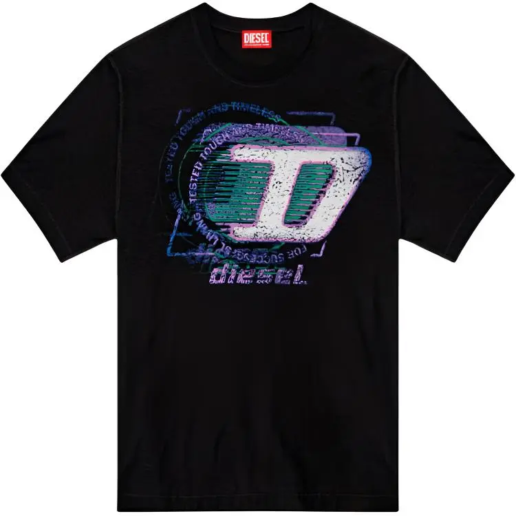 DIESEL T Adjust R11 Logo Flocked T Shirt