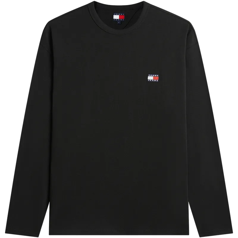 Tommy Hilfiger T-Shirts Men's Black Crew Neck Moderate