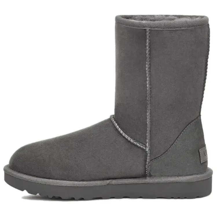 UGG CLASSIC SHORT Classic Short II Thermal Shearling Fleece Lined Short Snow Boots Women's Gray