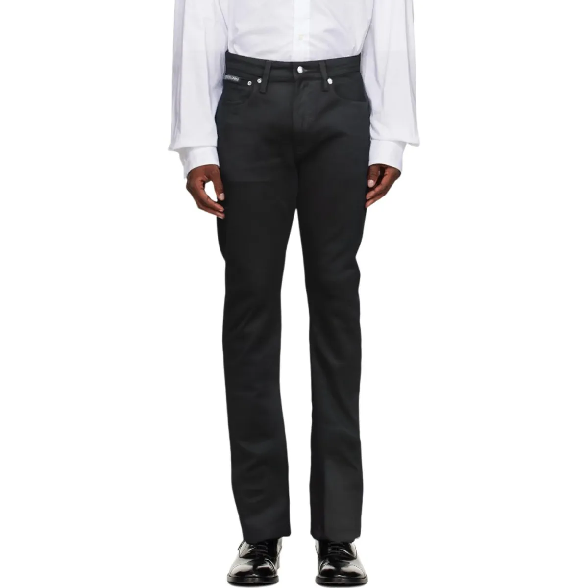 Calvin Klein Slim Fit Jeans Men's Black Moderate Tapered Pants