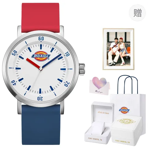 Dickies Free Engraving Custom Photo Greeting Card Wrist Watches Quartz Movement Silicone Strap White Dial Unisex