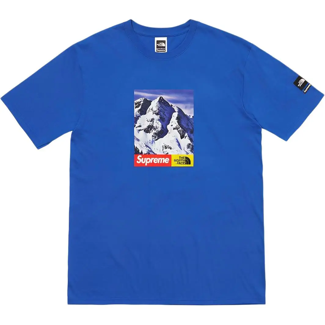 Supreme FW17TNF Mountain Tee Royal T Shirt Unisex Blue