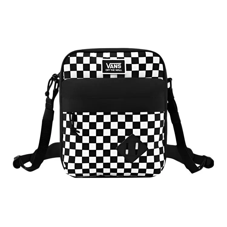 Vans Checkerboard Zip Closure Crossbody Bags Regular Unisex Black/White