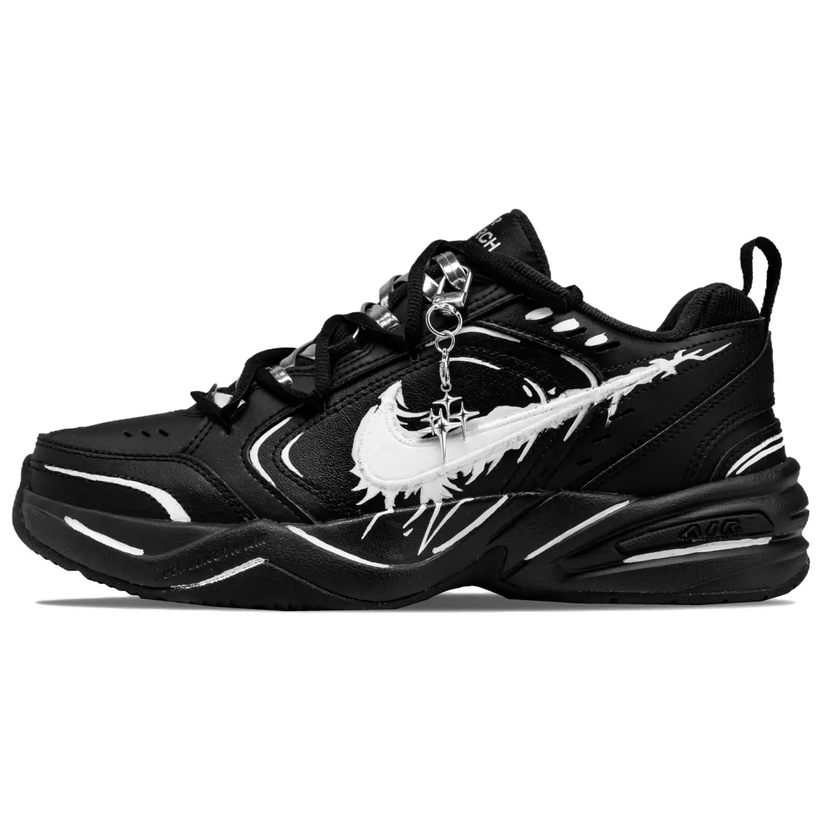 Nike Air Monarch 4 Black Storm Low top Chunky Sneakers Unisex Black White