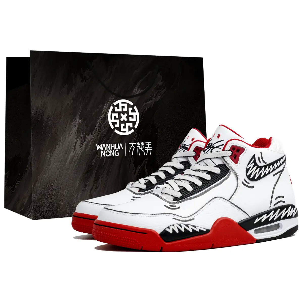 Nike Flight Legacy Mid top Vintage Basketball Shoes Unisex Red White Black