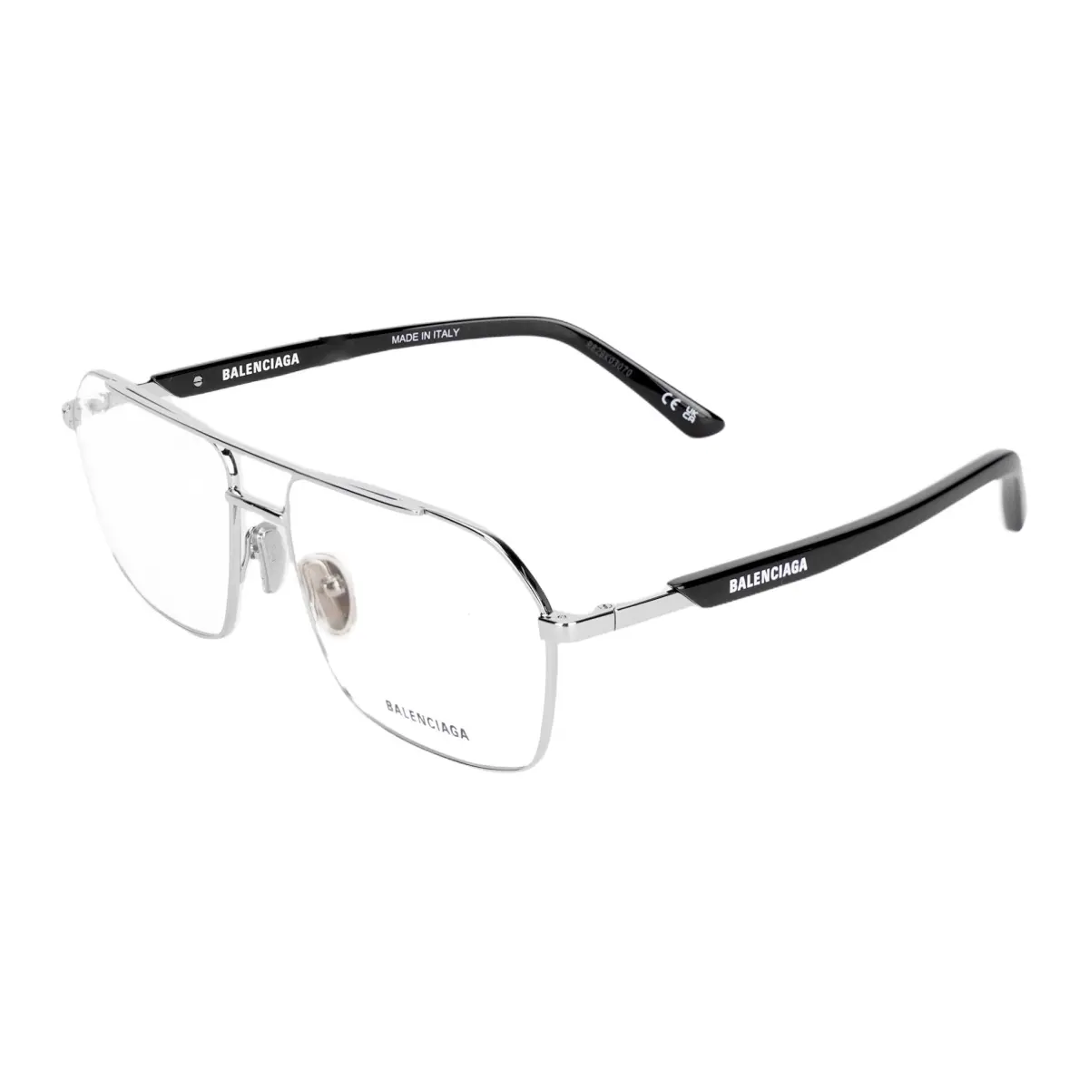 Balenciaga Irregular Shape Eyeglass Frames Men's Silver