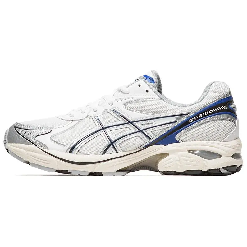 ASICS GT 2160 Textile, Synthetic Leather Low top Casual City Commuting Running Shoes Unisex White Blue