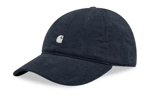 Carhartt WIP Printed Pattern Cotton, Corduroy Baseball Caps Men's Dark Blue