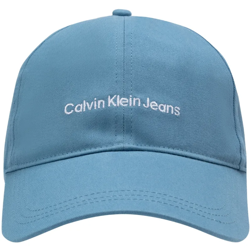 CALVIN KLEIN Cotton Baseball Caps Unisex Cloud Mountain Blue