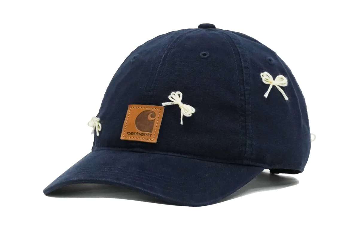 Carhartt Handcrafted Embroidery Floral Baseball Caps Unisex Navy Blue