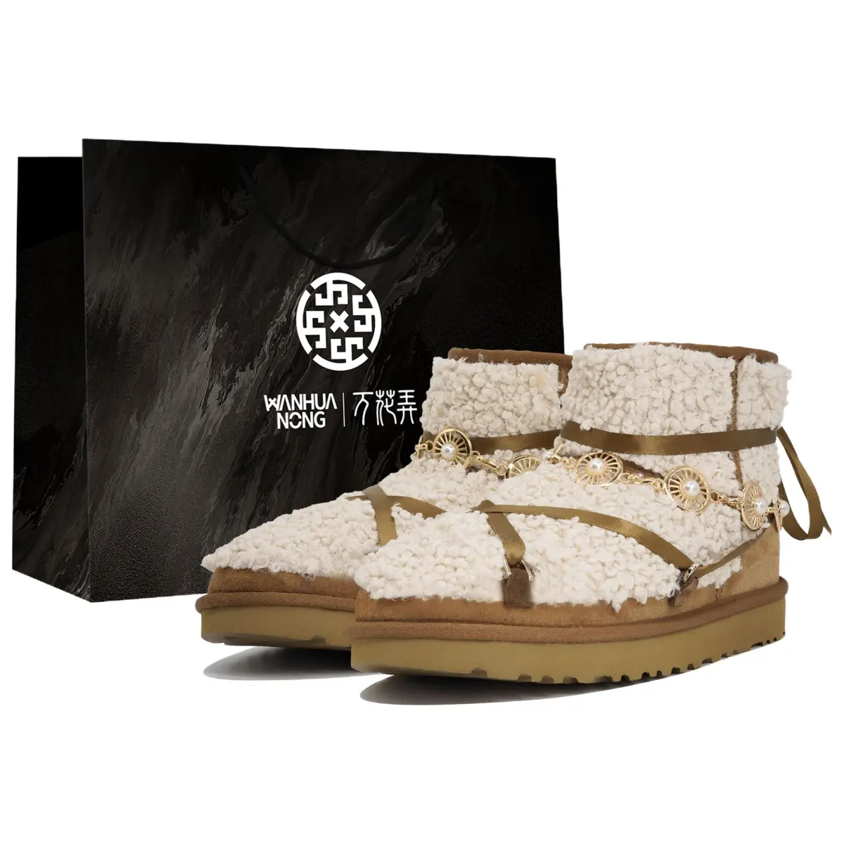 UGG CLASSIC MINI Sheepskin Thermal Slip Resistant Short Snow Boots Women's Chestnut