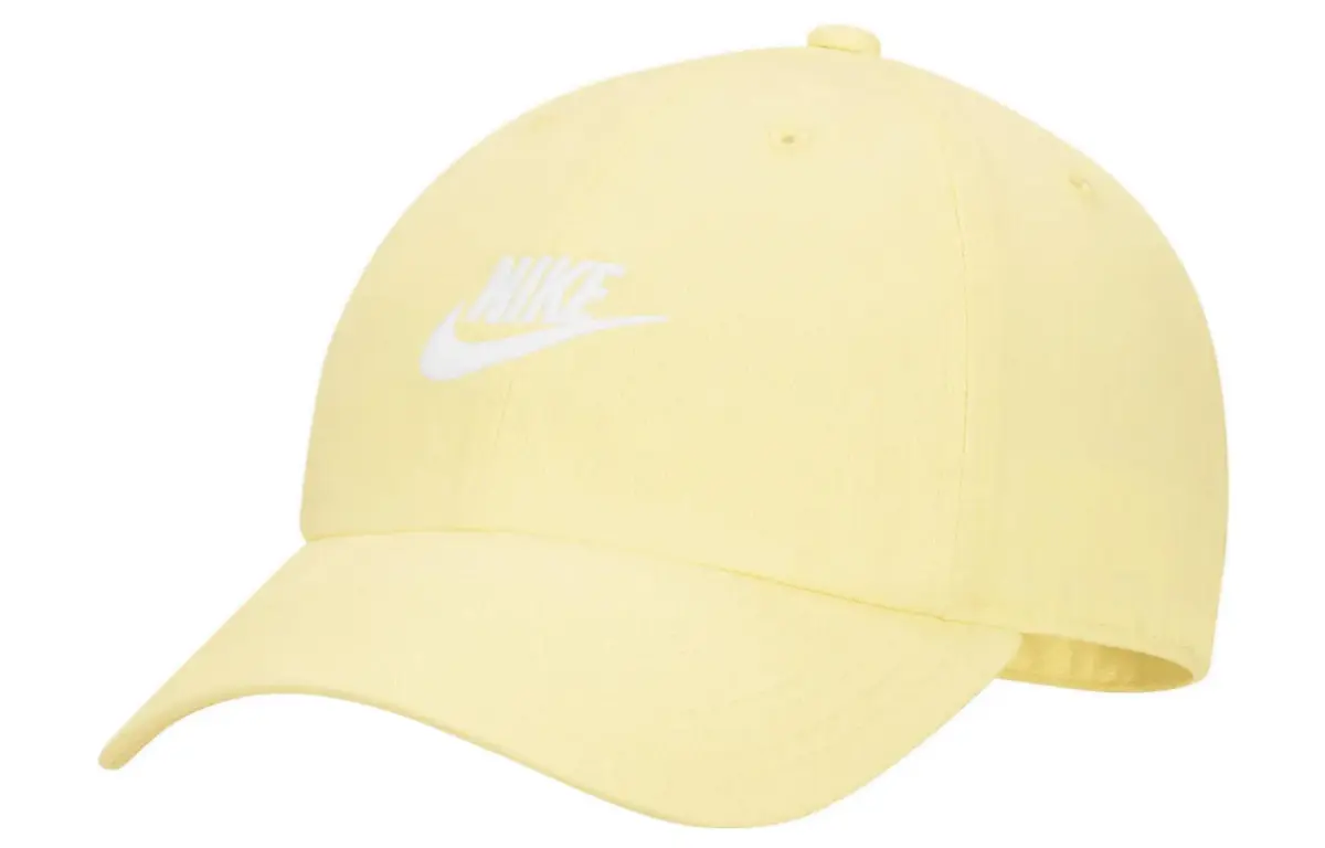 Nike Cotton, Polyester Baseball Caps Unisex Beige Yellow