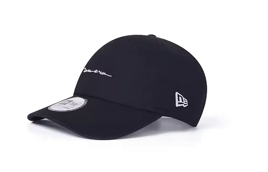 New Era Handwritten Logo Embroidered Baseball Cap Black