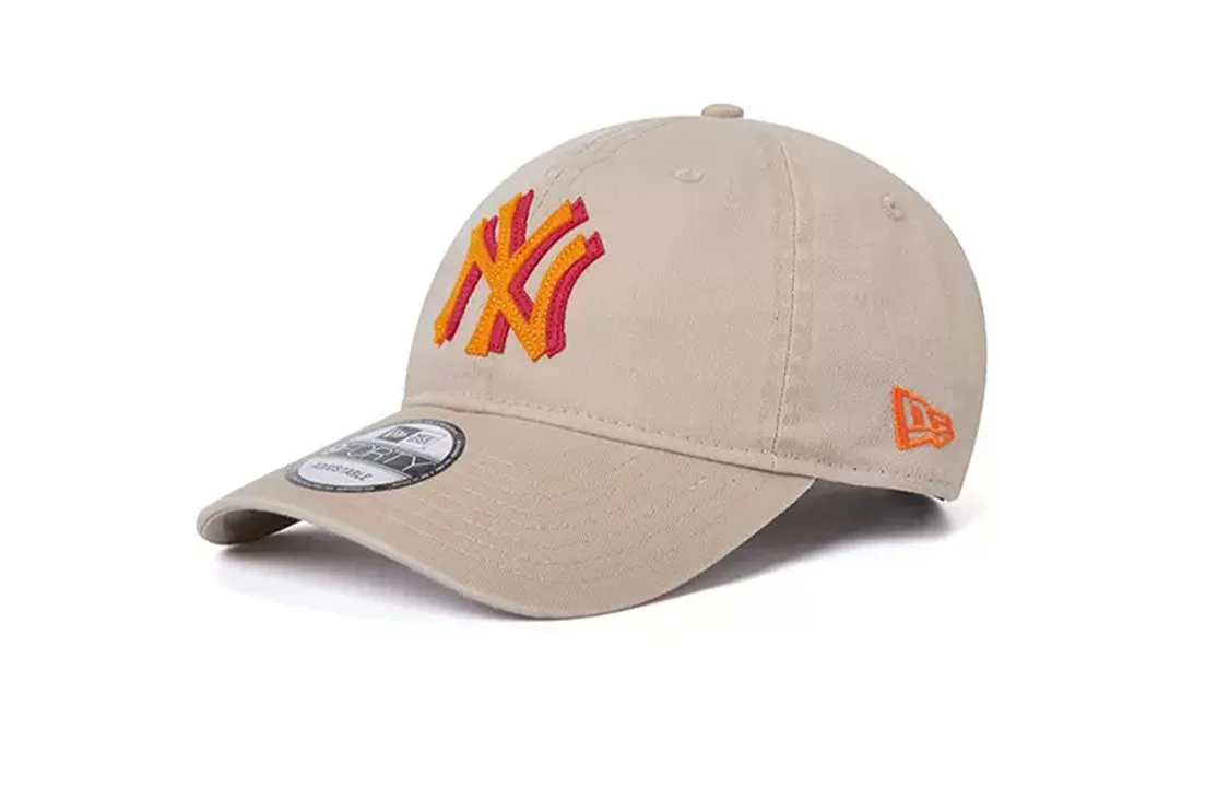 New Era Cotton Baseball Caps Unisex Beige Yellow