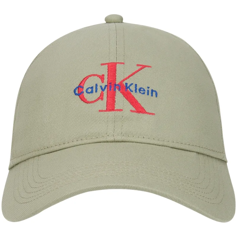 CALVIN KLEIN Cotton Baseball Caps Unisex Light Brown Tea