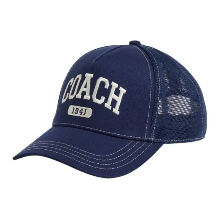 COACH Cotton Baseball Caps Unisex Marine Blue