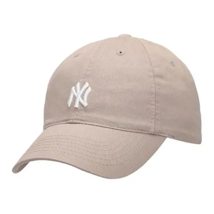 MLB Brand Logo Cotton Baseball Caps Unisex Beige Yellow