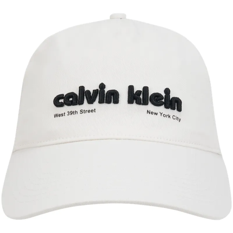 CALVIN KLEIN Cotton Baseball Caps Unisex Moon White