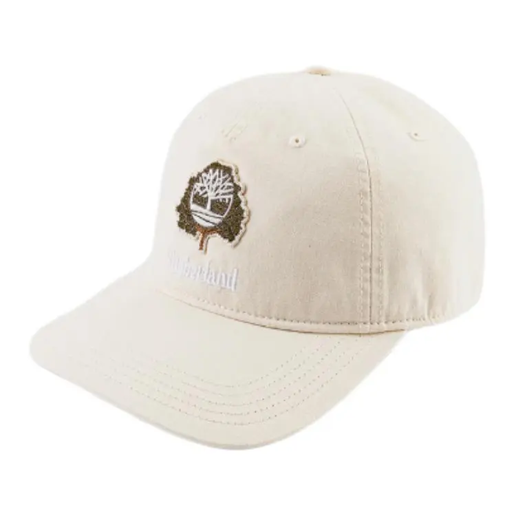 Timberland Cotton Baseball Caps Unisex Light Beige