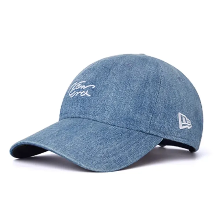 New Era Cotton Baseball Caps Unisex Denim Blue