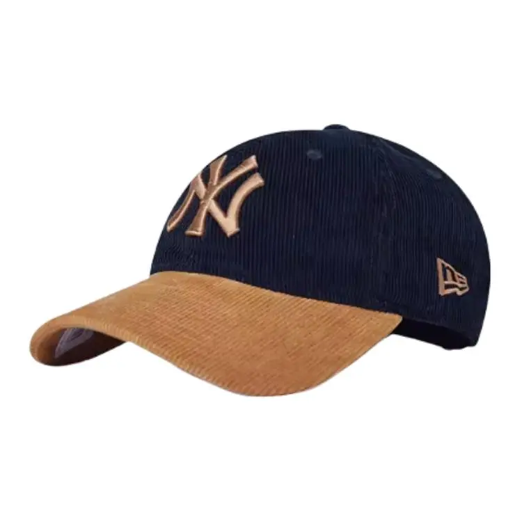 New Era Corduroy Baseball Caps Unisex Navy Blue/Light Umber
