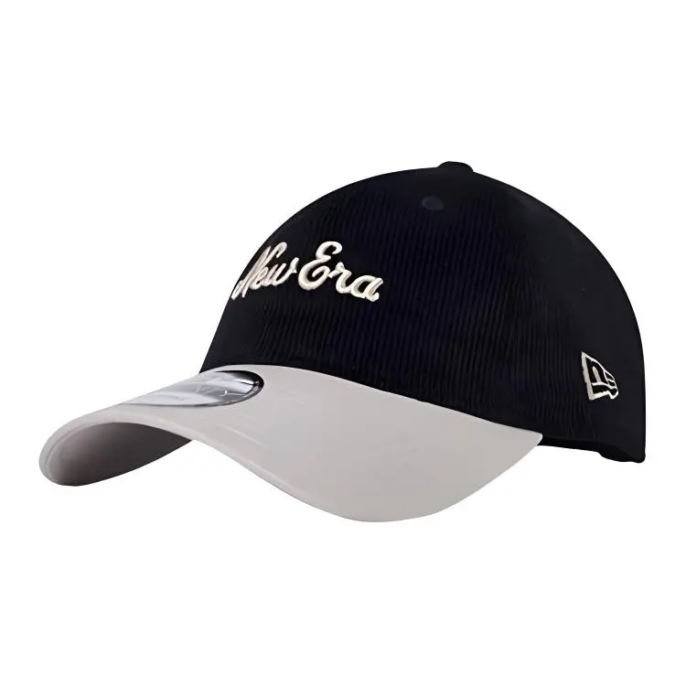 New Era Cotton Corduroy Elastane Baseball Caps Unisex Black/White