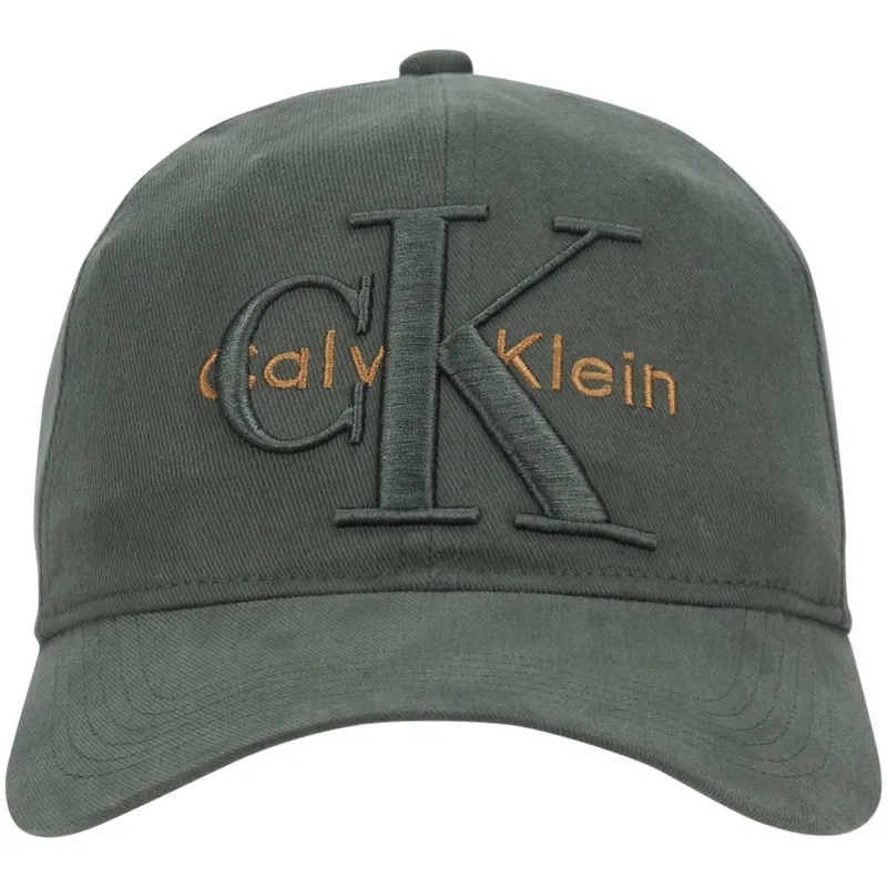 CALVIN KLEIN Cotton Baseball Caps Unisex Army Green