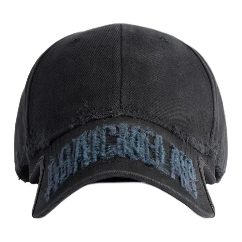 Balenciaga Original Design Cotton Twill Baseball Caps Men's Black