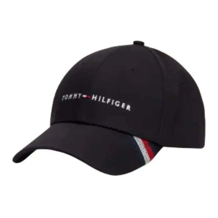 Tommy Hilfiger Metal Organic Cotton Baseball Caps Men's Black